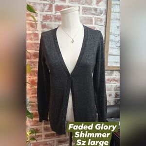 Faded Glory womens Carnigan sweater sz large